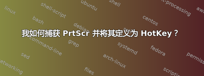 我如何捕获 PrtScr 并将其定义为 HotKey？