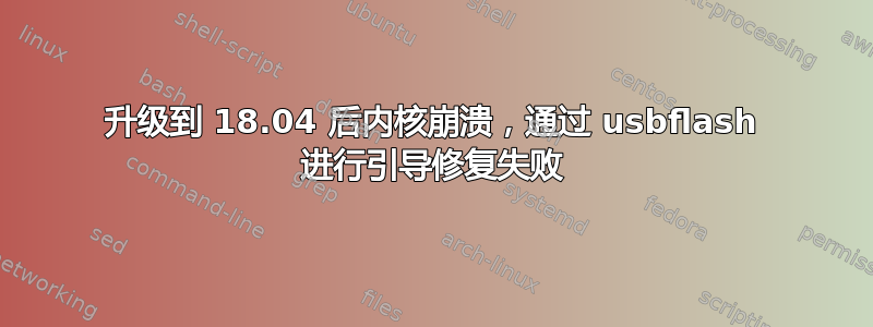 升级到 18.04 后内核崩溃，通过 usbflash 进行引导修复失败