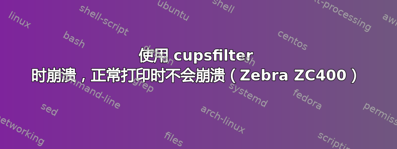 使用 cupsfilter 时崩溃，正常打印时不会崩溃（Zebra ZC400）