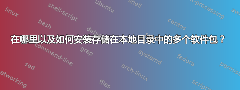 在哪里以及如何安装存储在本地目录中的多个软件包？