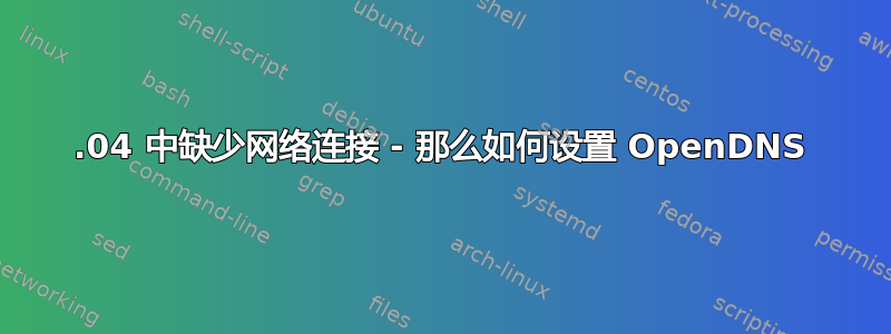 18.04 中缺少网络连接 - 那么如何设置 OpenDNS