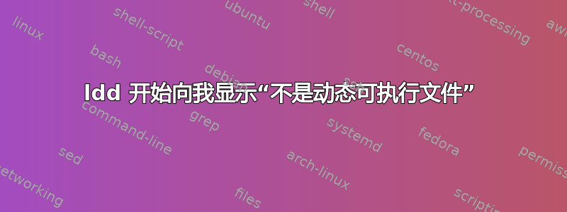 ldd 开始向我显示“不是动态可执行文件”