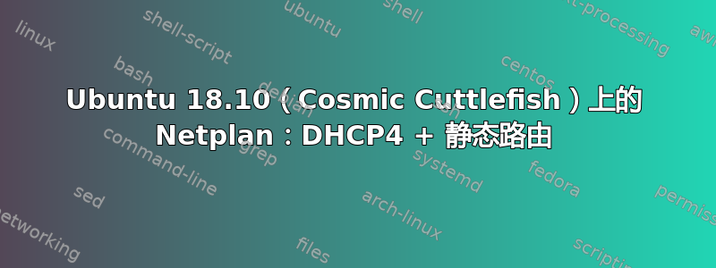 Ubuntu 18.10（Cosmic Cuttlefish）上的 Netplan：DHCP4 + 静态路由