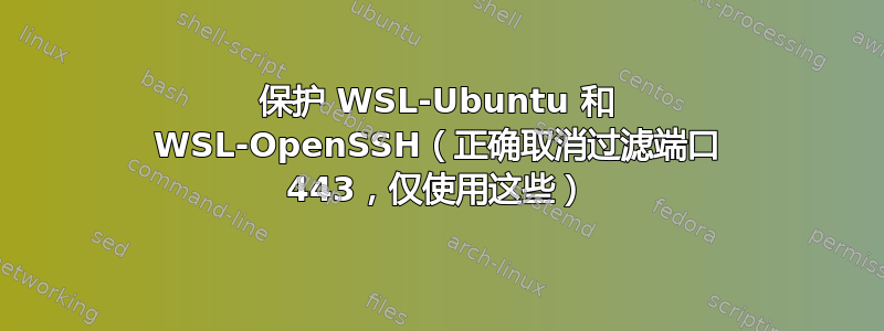 保护 WSL-Ubuntu 和 WSL-OpenSSH（正确取消过滤端口 443，仅使用这些）