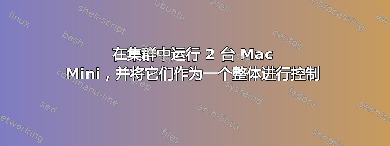 在集群中运行 2 台 Mac Mini，并将它们作为一个整体进行控制