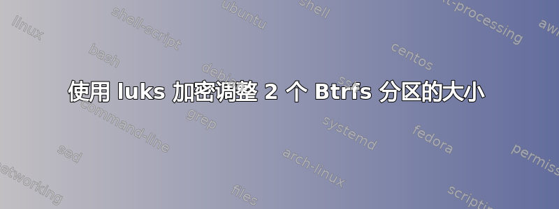 使用 luks 加密调整 2 个 Btrfs 分区的大小