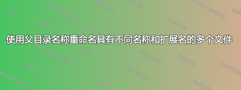 使用父目录名称重命名具有不同名称和扩展名的多个文件