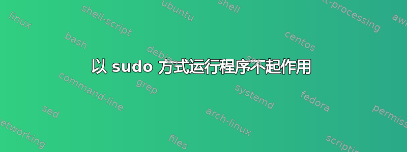 以 sudo 方式运行程序不起作用