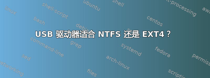 USB 驱动器适合 NTFS 还是 EXT4？