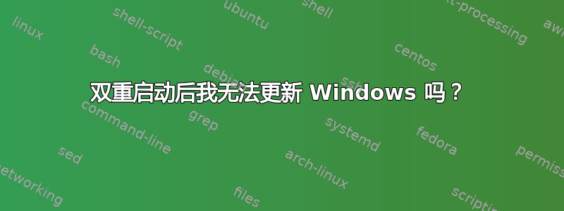 双重启动后我无法更新 Windows 吗？