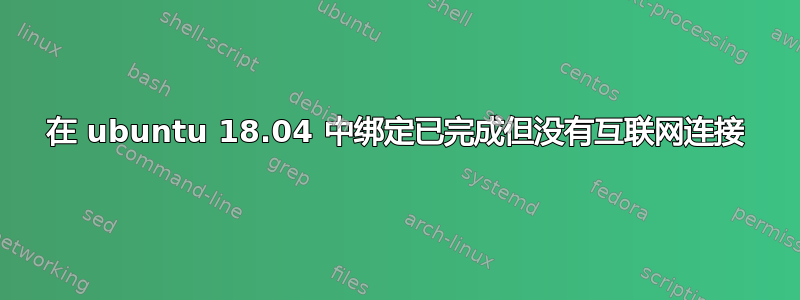 在 ubuntu 18.04 中绑定已完成但没有互联网连接