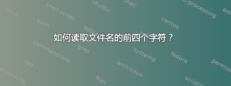 如何读取文件名的前四个字符？