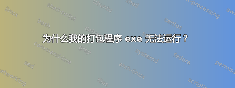 为什么我的打包程序 exe 无法运行？