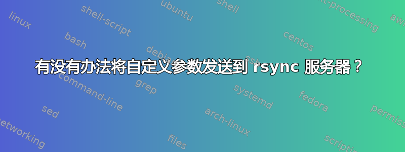 有没有办法将自定义参数发送到 rsync 服务器？