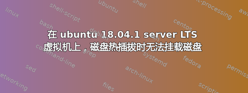 在 ubuntu 18.04.1 server LTS 虚拟机上，磁盘热插拔时无法挂载磁盘