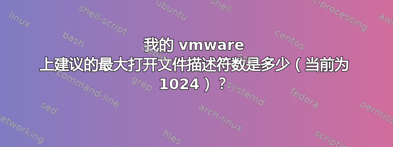 我的 vmware 上建议的最大打开文件描述符数是多少（当前为 1024）？