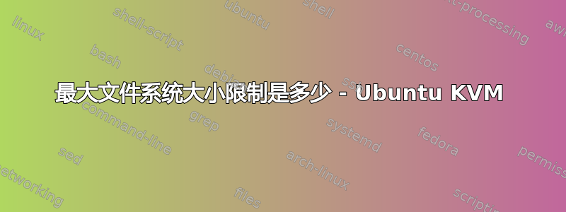 最大文件系统大小限制是多少 - Ubuntu KVM