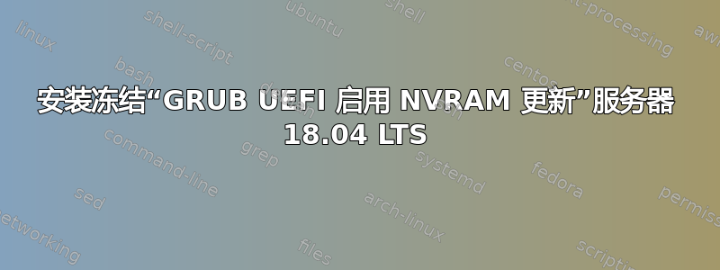 安装冻结“GRUB UEFI 启用 NVRAM 更新”服务器 18.04 LTS