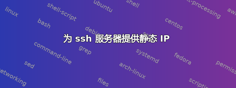 为 ssh 服务器提供静态 IP