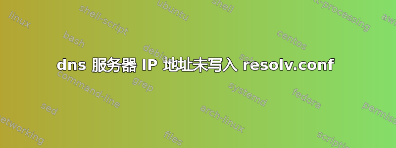 dns 服务器 IP 地址未写入 resolv.conf