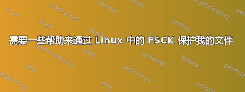 需要一些帮助来通过 Linux 中的 FSCK 保护我的文件