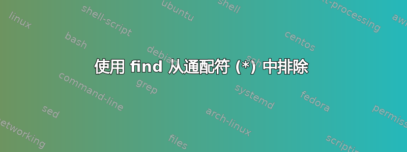 使用 find 从通配符 (*) 中排除