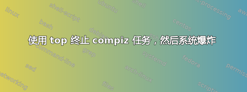 使用 top 终止 compiz 任务，然后系统爆炸