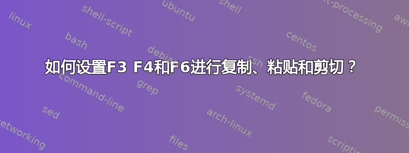 如何设置F3 F4和F6进行复制、粘贴和剪切？