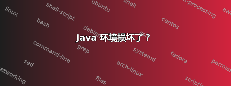 Java 环境损坏了？