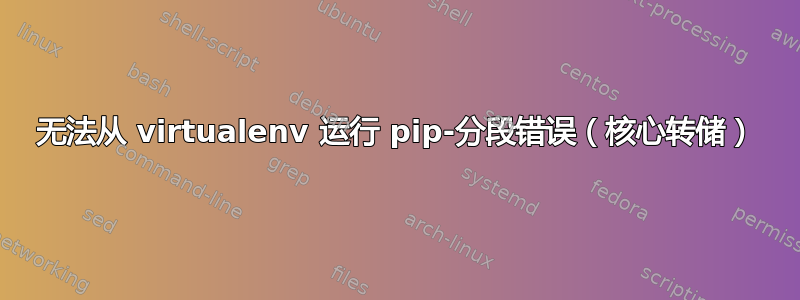 无法从 virtualenv 运行 pip-分段错误（核心转储）