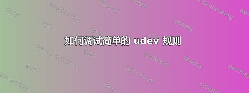 如何调试简单的 udev 规则