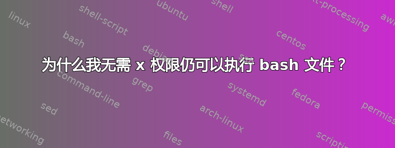 为什么我无需 x 权限仍可以执行 bash 文件？