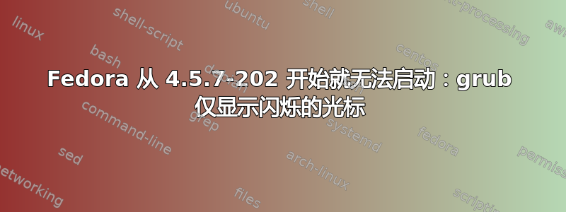 Fedora 从 4.5.7-202 开始就无法启动：grub 仅显示闪烁的光标