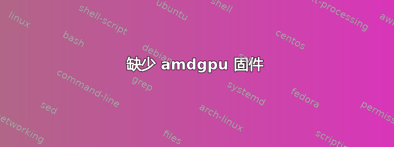 缺少 amdgpu 固件