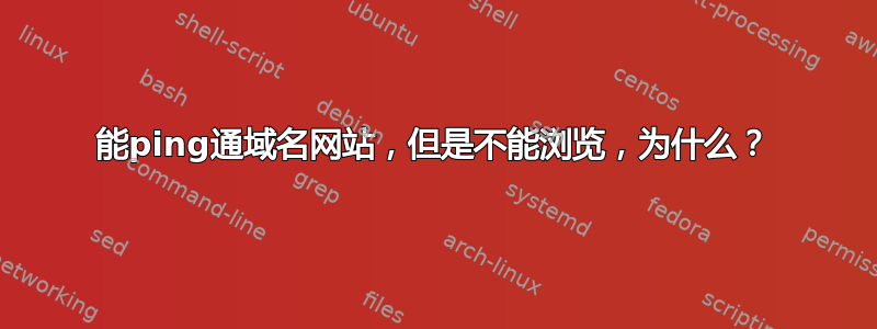 能ping通域名网站，但是不能浏览，为什么？