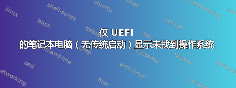 仅 UEFI 的笔记本电脑（无传统启动）显示未找到操作系统