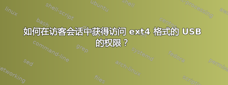 如何在访客会话中获得访问 ext4 格式的 USB 的权限？