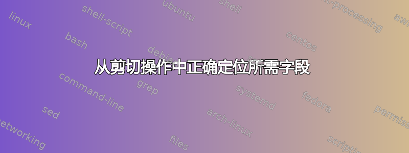 从剪切操作中正确定位所需字段