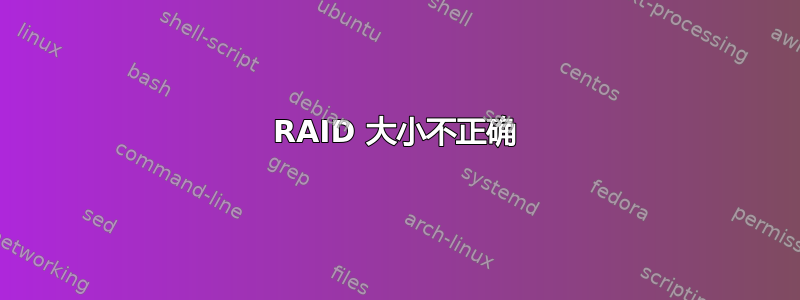 RAID 大小不正确