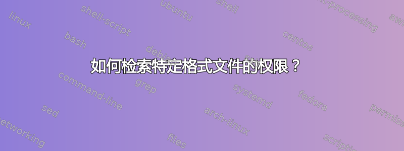 如何检索特定格式文件的权限？ 