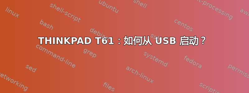 THINKPAD T61：如何从 USB 启动？