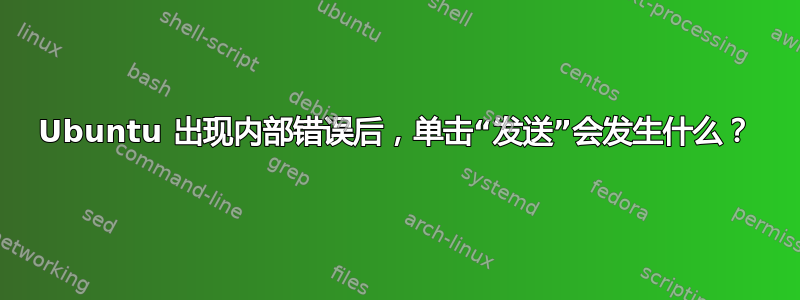 Ubuntu 出现内部错误后，单击“发送”会发生什么？