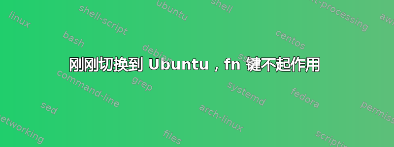 刚刚切换到 Ubuntu，fn 键不起作用