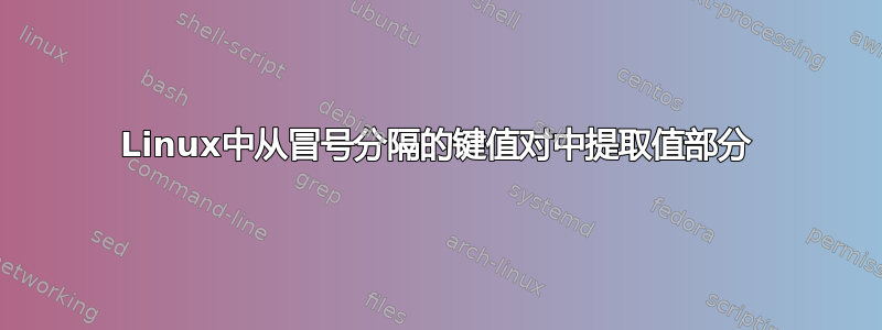 Linux中从冒号分隔的键值对中提取值部分