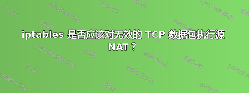 iptables 是否应该对无效的 TCP 数据包执行源 NAT？