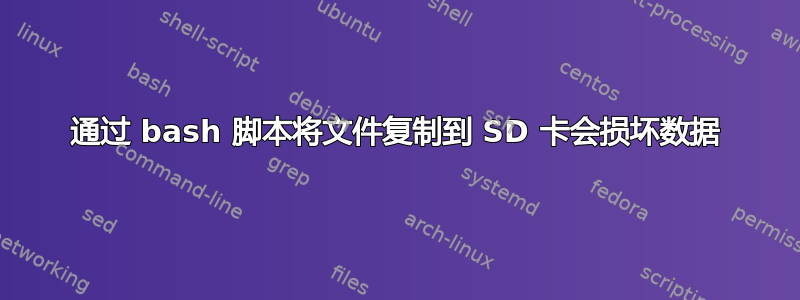 通过 bash 脚本将文件复制到 SD 卡会损坏数据