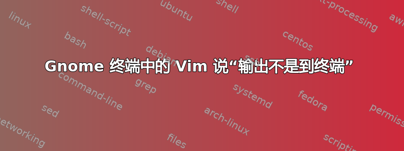 Gnome 终端中的 Vim 说“输出不是到终端”