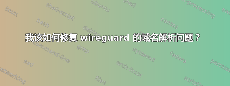 我该如何修复 wireguard 的域名解析问题？