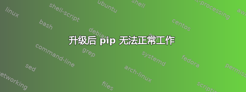 升级后 pip 无法正常工作