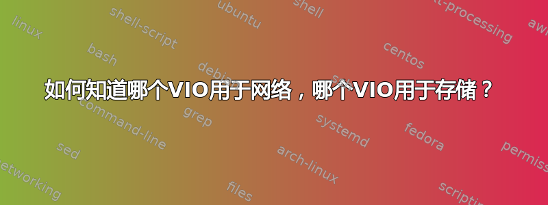 如何知道哪个VIO用于网络，哪个VIO用于存储？